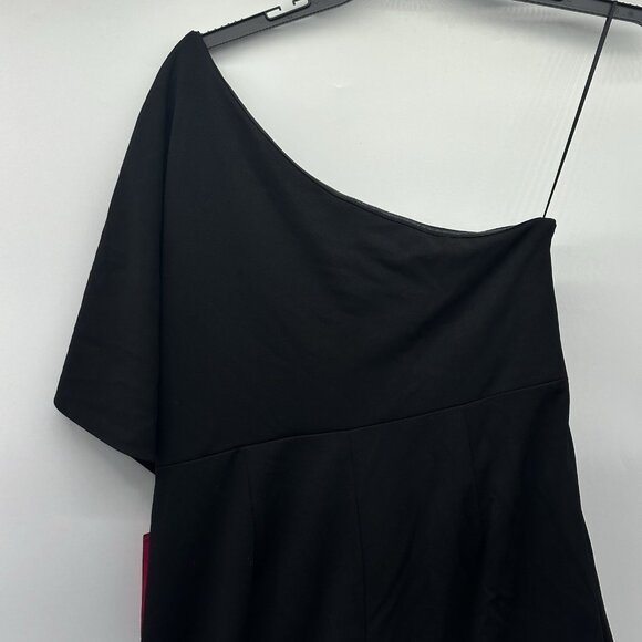 Adrianna Papell Plus Size 16W Black Flutter One Shoulder Wide Leg Jumpsuit NWT - Picture 14 of 16